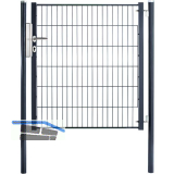 H+S Uni T�r f�r Zaunh�he 1,6 m grau