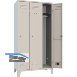 Garderobenschrank Abteilanzahl 3 RAL7035