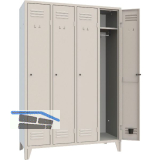 Garderobenschrank Abteilanzahl 4 RAL7035