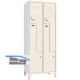 Z-Garderobenschrank Abteilanzahl 4 RAL7035 lichtgrau