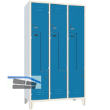 Z-Garderobenschrank Abteilanzahl 6 RAL7035/5010 grau/blau