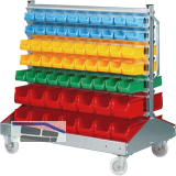 ALLIT Fahrregal ProfiPlus 1200 x 730 x 1160 mm mit 128 Sichtlagerk�sten