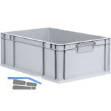 ALLIT Eurobox in Industriequalit�t grau geschlossen 600 x 400 x 220 mm