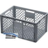 Eurokasten in grau vergittert 600 x 400 x 320 mm