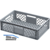 Eurokasten in grau vergittert 600 x 400 x 170 mm