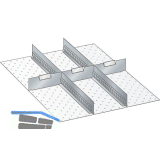 LISTA Einteilungsmaterial Trennw�nde 27E x 36E f�r Fronth�he 200 mm 5-tlg.