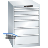 LISTA Schubladenschrank 27x36E 564x725x850mm KEY Lock RAL 7035 6 Laden 75kg