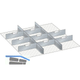 LISTA Einteilungsmaterial Trennw�nde 36E x 36E f�r Fronth�he 150 mm 10-tlg.