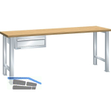 LISTA Werkbank 27x36E Multiplex 1500x750x840mm KEY Lock RAL7035 1 Lade 75kg