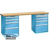 LISTA Werkbank 27x36E Multiplex 2000x750x840mm KEY Lock RAL5012 9 Laden 75kg