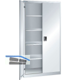LISTA Fl�gelt�rschrank 1000x400x1950 KEY Lock RAL7035 Vollblech-Fl�gelt�ren