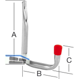 Wandhaken U-Form 302 x 250 x 91 mm verzinkt rote Endkappen