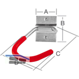 Fahrrad Deckenhaken 125 x 90 mm verzinkt rot gummiert