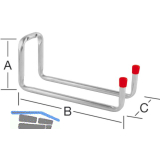 Ger�tehalter 120 x 325 x 90 mm verzinkt rote Endkappen