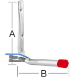 Wandhaken L-Form 150 x 165 mm verzinkt rote Endkappen