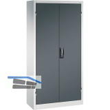 C+P Fl�gelt�rschrank 1950x930x400 mm RAL 7035 lichtgrau/7016 anthrazit