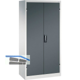 C+P Fl�gelt�rschrank 1950x930x500 mmRAL 7035 lichtgrau/7016 anthrazit
