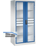 C+P Fl�gelt�rschrank 1950x930x600 mm RAL 7035 lichtgrau/5010 enzianblau