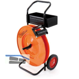 PP-PET Abrollwagen Zave f�r Kern � 406 mm mit Bandbremse