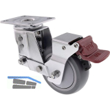 WAGNER Transportger�te-Lenkrolle TPR-Rad grau 100 mm 120 kg