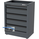 SEMLOC Unterbauschrank 910 x 680 x 458 mm schwarz 5 Laden 45kg