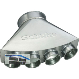 SCHUKO Saugsammler mit 4 Stutzen, Durchmesser 250B x 198A x 138A x 98A x 98A mm