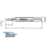 MAWEX VHM-Doppelfr�sbohrer 5X12X65 mm einschneidig spiralig