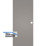 SOLIDO Glasschiebet�r BlackShine, mit Muschelgriff Bohrung 820x2100