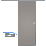 SOLIDO Glasschiebet�r Set BlackShine, Beschl�ge/Muschelgriff silber, 820x2100