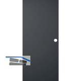 SOLIDO Glasschiebet�r BlackDark, mit Muschelgriff Bohrung 920x2100