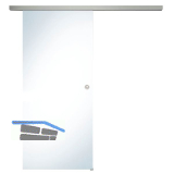 SOLIDO Glasschiebet�r Set Reflo, Beschl�ge/Muschelgriff silber, 920x2100