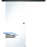 SOLIDO Glasschiebet�r Set Klarglas, Beschl�ge/Muschelgriff schwarz, 920x2100