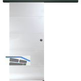 SOLIDO Glasschiebet�r Set Liga 4 Sat. Beschl�ge/Muschelgriff schwarz, 920x2100