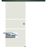 SOLIDO Glasschiebet�r Set Sensita 101, Beschl�ge/Muschelgriff schwarz, 920x2100