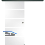 SOLIDO Glasschiebet�r Set Sensita 15, Beschl�ge/Muschelgriff schwarz, 920x2100