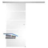 SOLIDO Glasschiebet�r Set Sensita 15, Beschl�ge/Muschelgriff silber, 820x2100