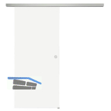 SOLIDO Glasschiebet�r Set Satiniert, Beschl�ge/Muschelgriff silber, 920x2100