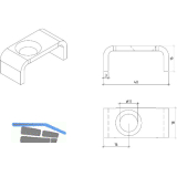 Halteklammer Oberteil f�r Maschenweite 33 x 11 mm