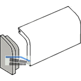 Endst�ck f�r Rohrabdeckleiste Eiche, links