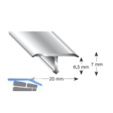 K�GELE T-Profil Alu Edelstahloptik 20/7/2660 mm