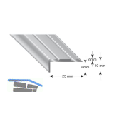 K�GELE Treppenwinkel Alu silber eloxiert, selbstklebend, 25/10/1000 mm
