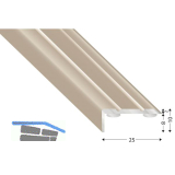 K�GELE Treppenwinkel Alu Edelstahloptik, selbstklebend, 25/10/1000 mm