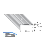 K�GELE Treppenwinkel Alu silber eloxiert, gelocht, 25/10/1000 mm
