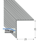 Mauerkantenprofil PVC wei�, 25 x 25 mm, 1500 mm