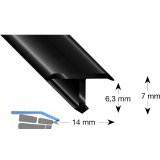 K�GELE T-Profil Alu schwarz eloxiert 14/7/2700 mm