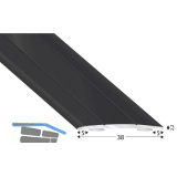 K�GELE Abdeckprofil Alu schwarz, selbstklebend, Breite 38 mm, 2700 mm