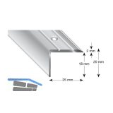 K�GELE Treppenwinkel Alu silber eloxiert, gelocht, 25/20/2700 mm