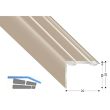 K�GELE Treppenwinkel Alu Edelstahloptik, selbstklebend, 25/20/2700 mm