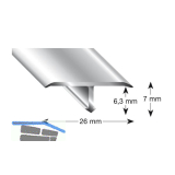 K�GELE T-Profil Alu silber eloxiert 26/7/2700 mm