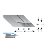 K�GELE Gleitabschlussprofil H Alu silber eloxiert 10/2700 mm